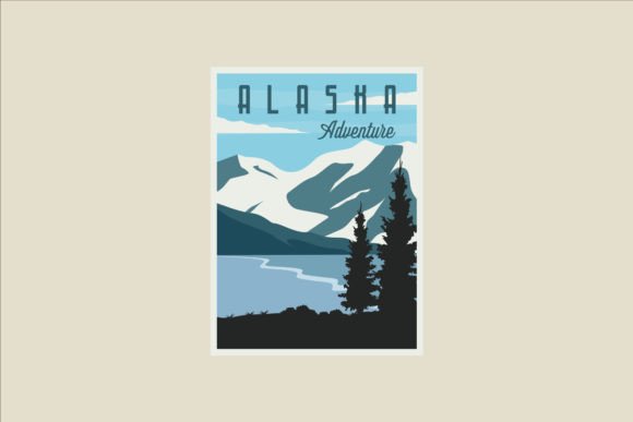 Alaska Travel Vector Poster Illustration: Graphics & Templates