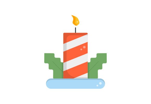Candle with Holly Illustration: Festive Graphics for Crafters