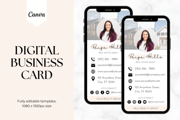 Custom Digital Business Card Template 6 Graphics Review