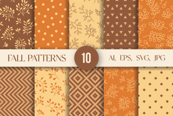 Fall Seamless Patterns - 1: Graphics for Autumn