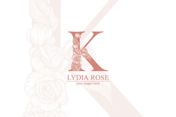 Floral K Logo Graphics for Elegant Blog Logos