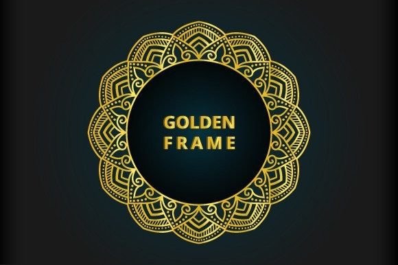 Golden Mandala Frame: Premium Graphics & Backgrounds