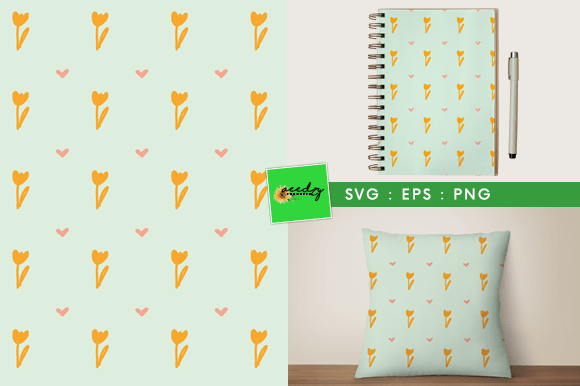 Hand Drawn Tulip Seamless Pattern: Graphics & Patterns