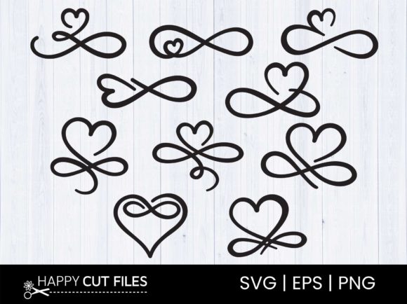 Infinity Love Heart Svg Bundle: Graphics & Illustrations