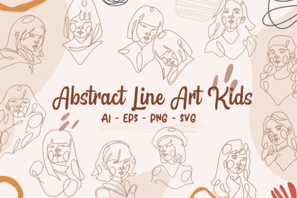 Line Art Aesthetic Kids: Graphics & Illustrations