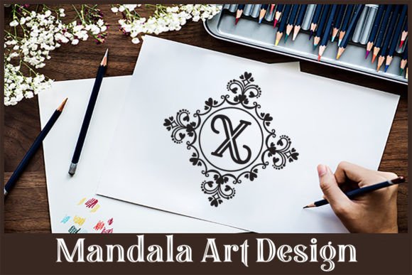 Mandala X Letter Design: Premium Graphics for Crafts