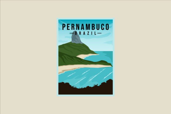 Pernambuco Beach Poster Vector Design: Graphics & Templates