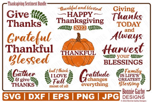 Reviewing Thanksgiving Sentiments SVG Bundle for Stitch