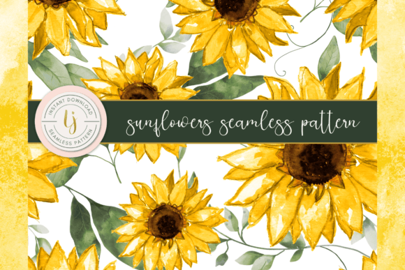 Sunflower Pattern Graphics for Crafting