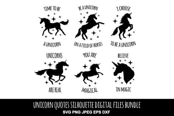 Unicorn Quote Set: Graphics & Illustrations Review