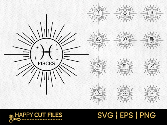 Zodiac Astrology SVG for Crafts and Graphics