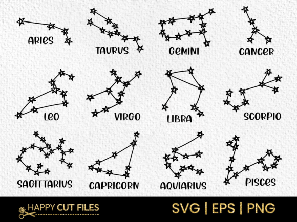 Zodiac Sign Astrology Horoscope Svg: Graphics & Illustrations